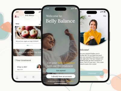Belly Balance app mock ups